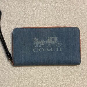 Coach Denim Wristlet Wallet